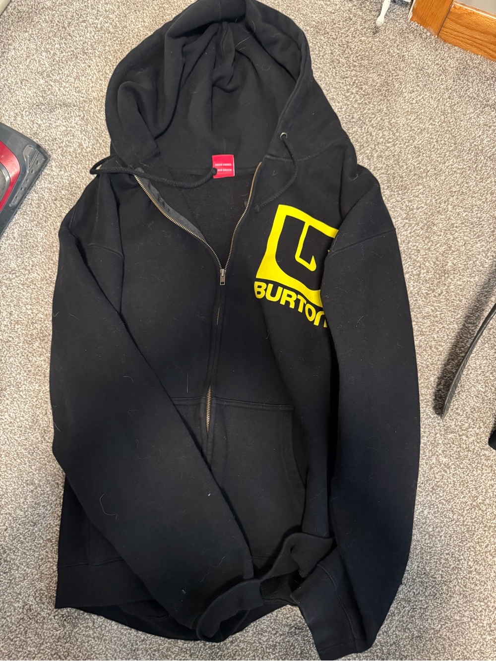 Burton Black Hoodie with Bright Yellow Logo